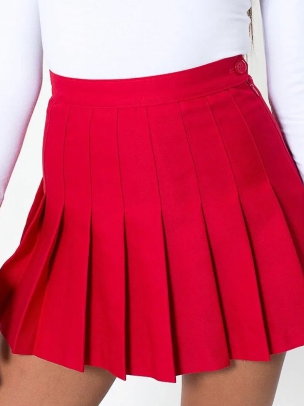 American Apparel Pleated Red School Skirt S